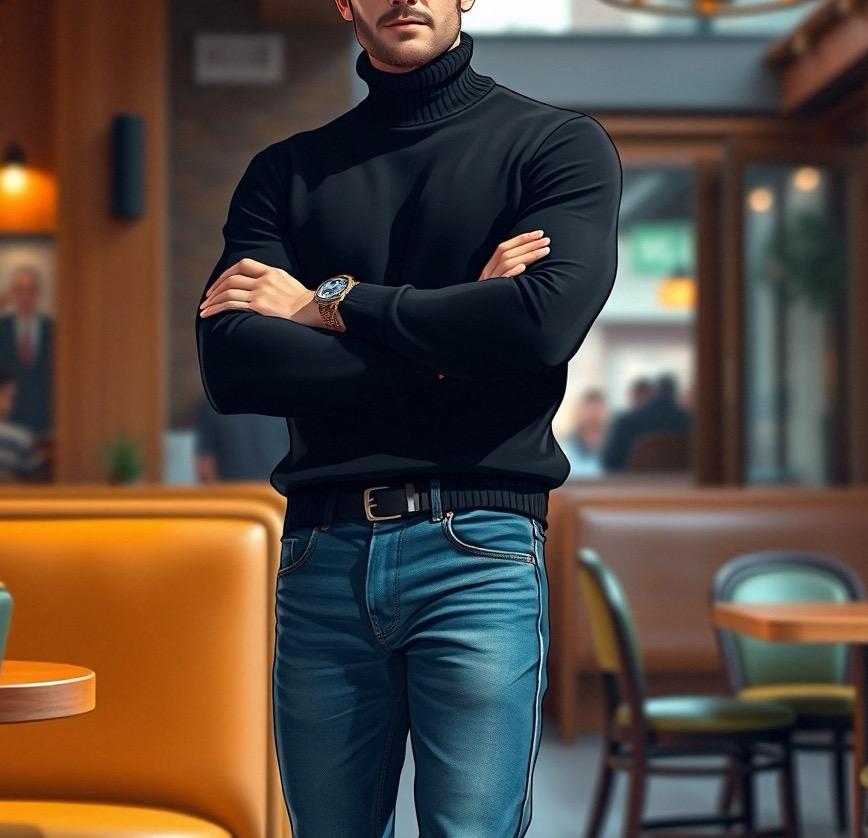 COMBO DE 3 PIEZAS JEANS TIPO AMERICANO+CAMIBUSO CUELLO TORTUGA+ CORREA CUERO
