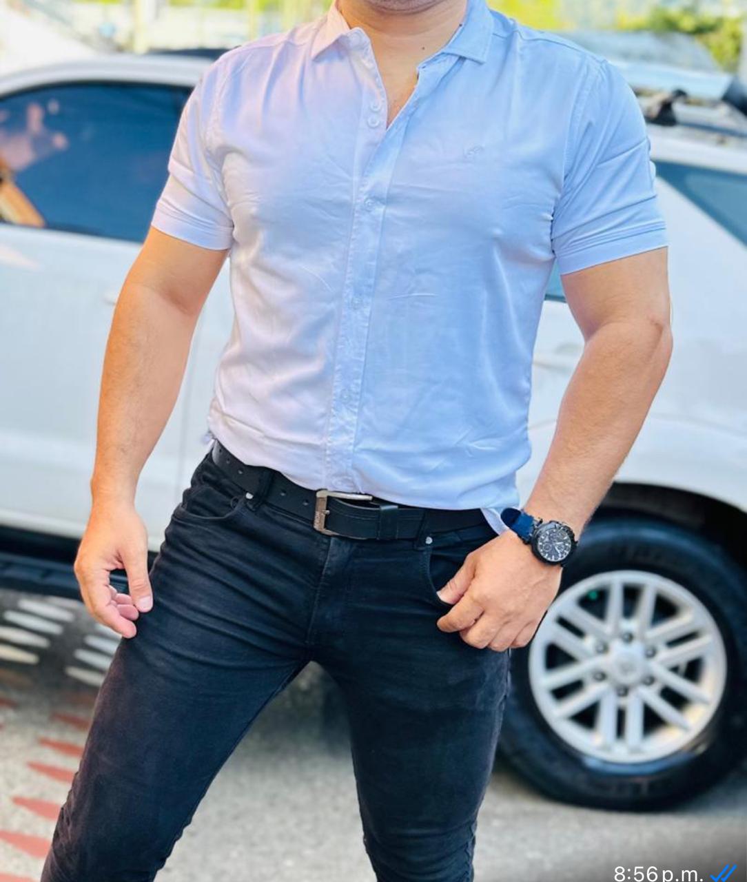 COMBO DE 3 CAMISA+JEANS+CORREA CUERO