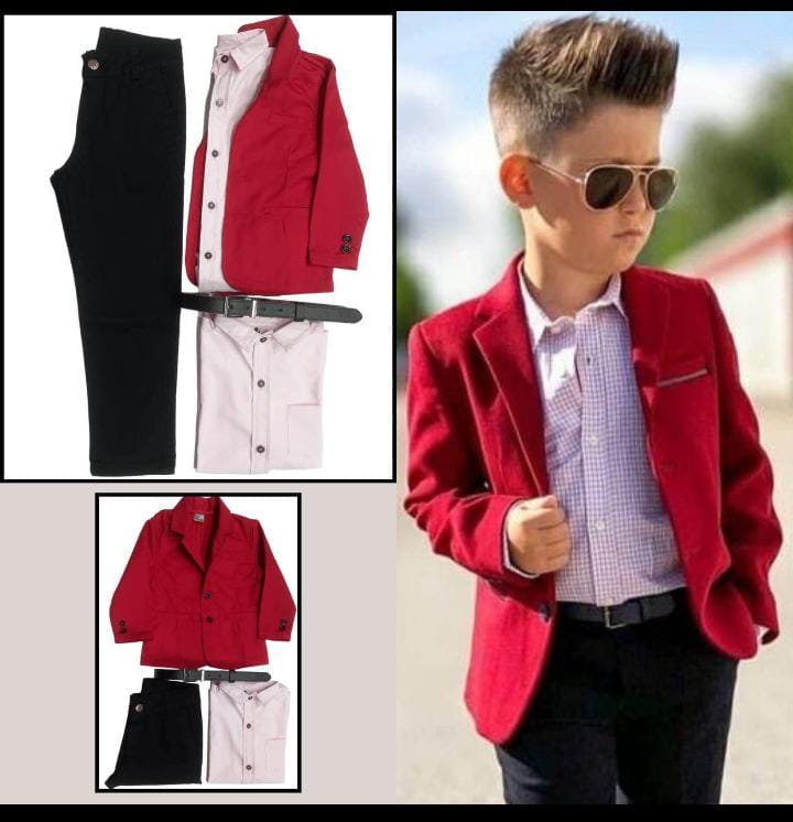 CONJUNTO DE NIÑO 5 PIEZAS DE LA 2 A LA 16 CONJUNTO DE NIÑO 5 Piezas ( BLAZER+CAMISA+PANTALON+CORREA+CORBATIN)