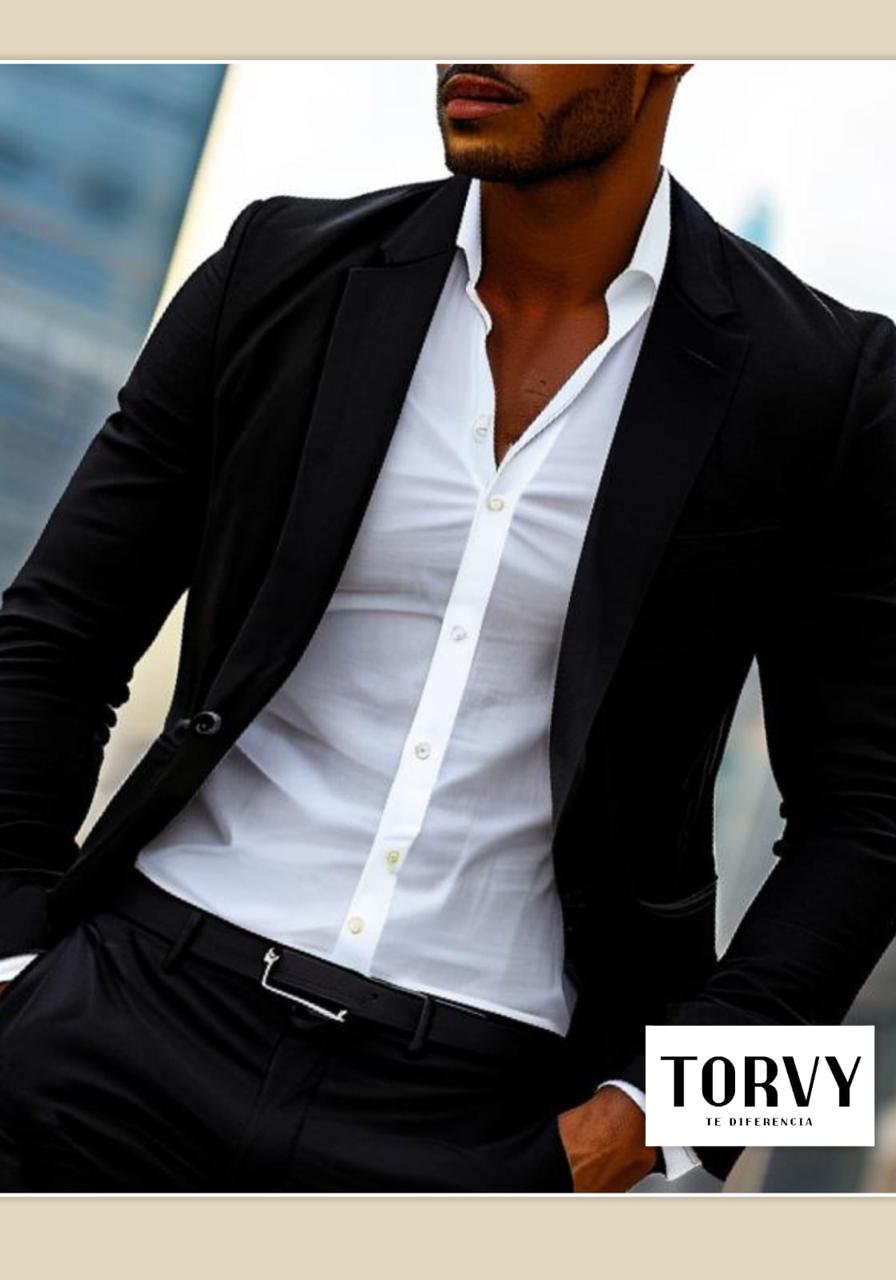 COMBO DE 4 PRENDAS CAMISA+PANTALON+BLEIZER+CORREA CUERO