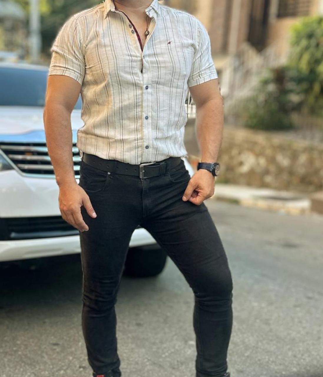 COMBO DE 3 CAMISA+JEANS+CORREA CUERO